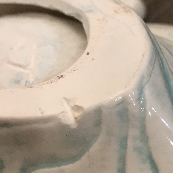 Individual deviled egg cup set of 4 vintage ceramic leaf design EUC unique - Picture 7 of 8